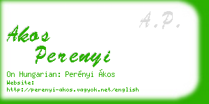 akos perenyi business card