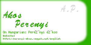 akos perenyi business card